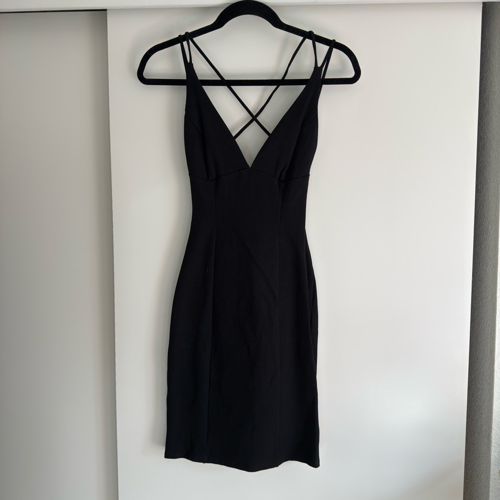 Elegant Black Strappy Dress
